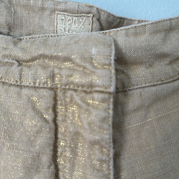 120% Lino Linen Pants. Pale Metallic Gold Sheen. Size 44/M - Picture 6 of 14